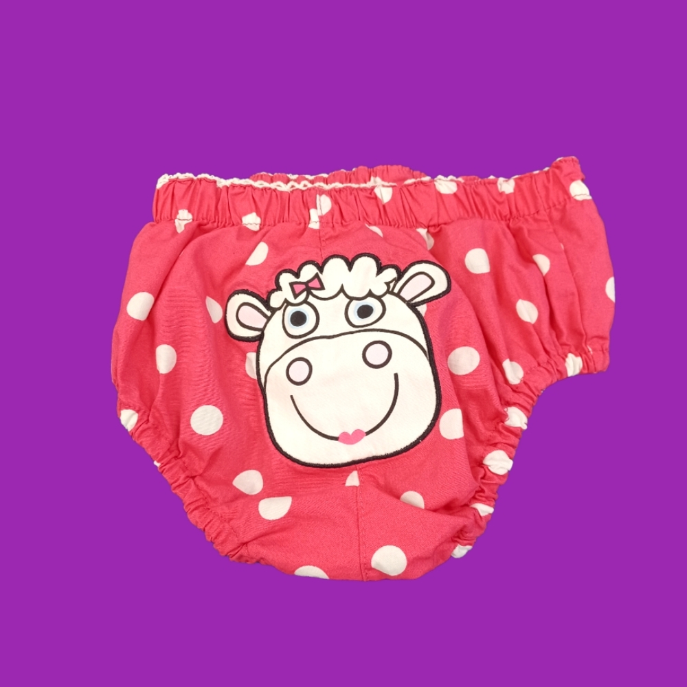 Tiny Tillia by Avon cow polka dots diaper cover Pink and White